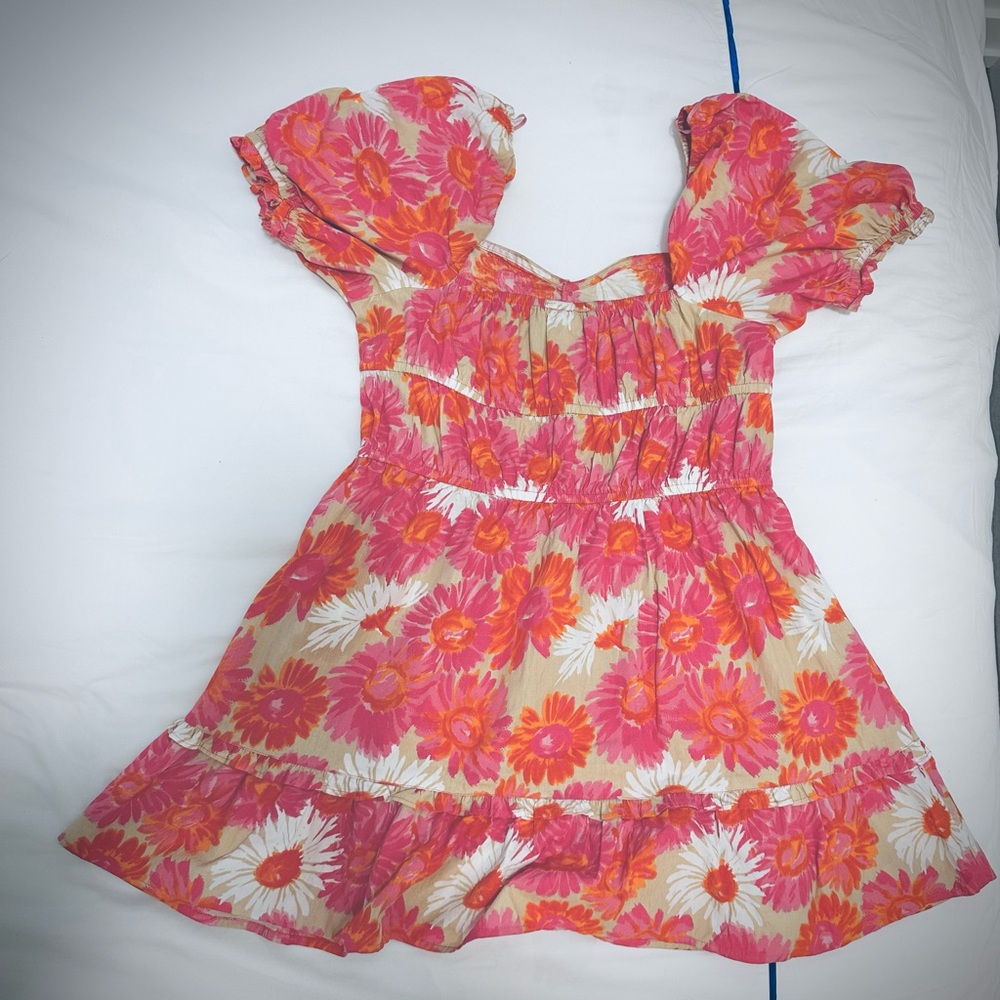 ASOS - Miss Selfridge Petite Dress US 8 / UK 12-Orange-pink-white - Picture 7 of 7